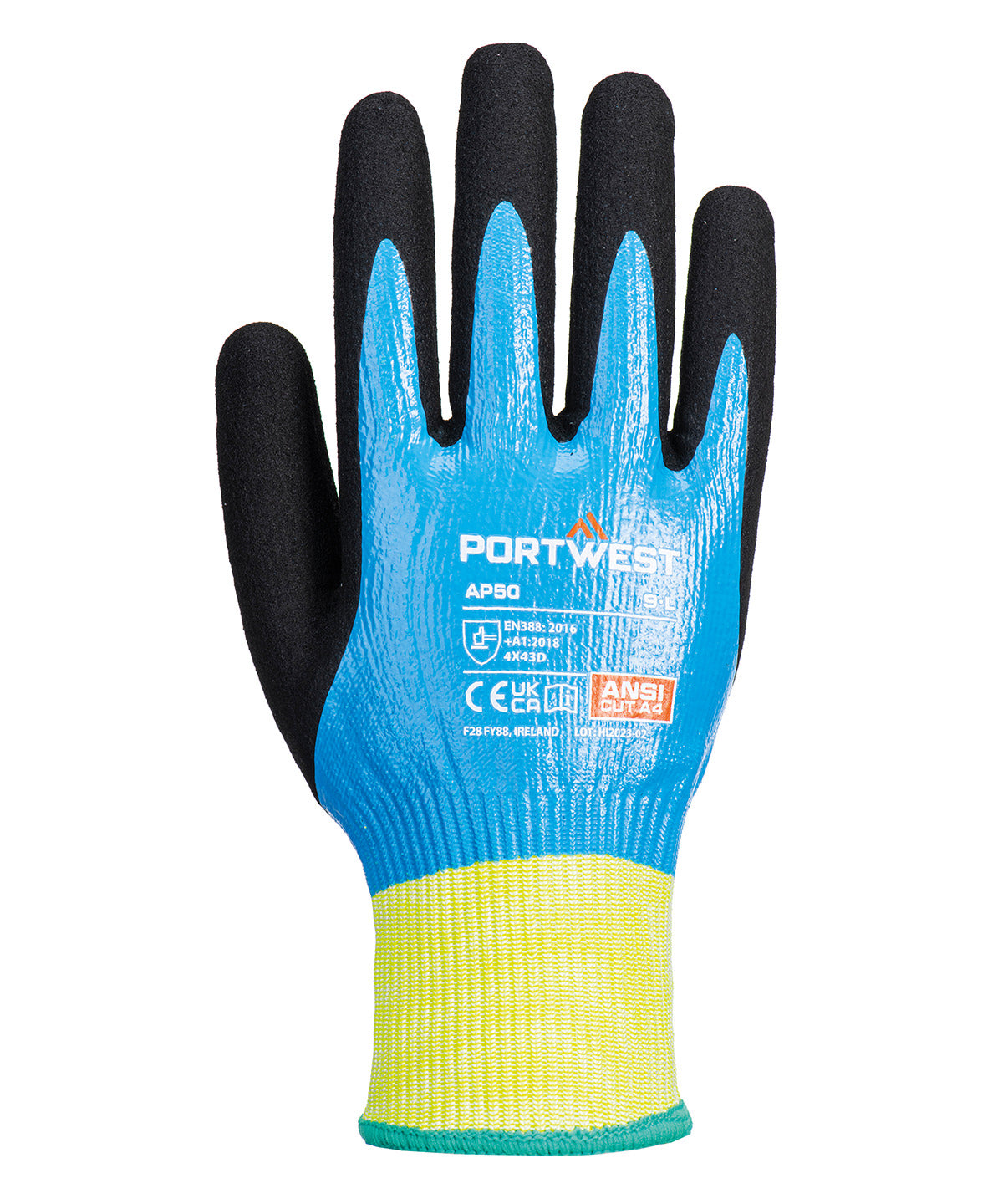 Portwest Cut D13 Nitrile Aqua Gloves (AP50) Garment