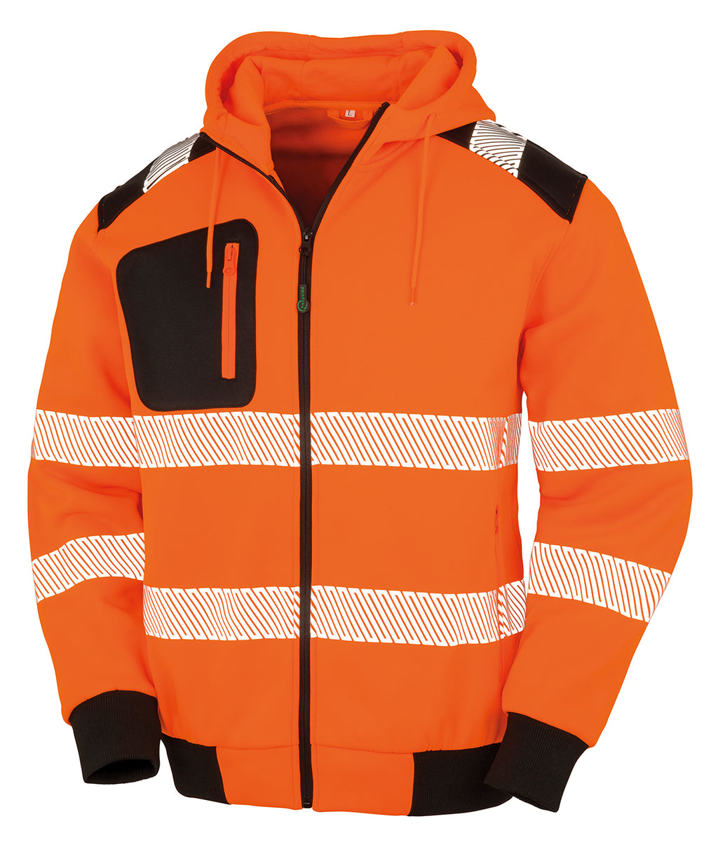 Result Recycled Recycled Robust Zipped Safety Hoodie – Custom Embroidered & Printed Hoodies