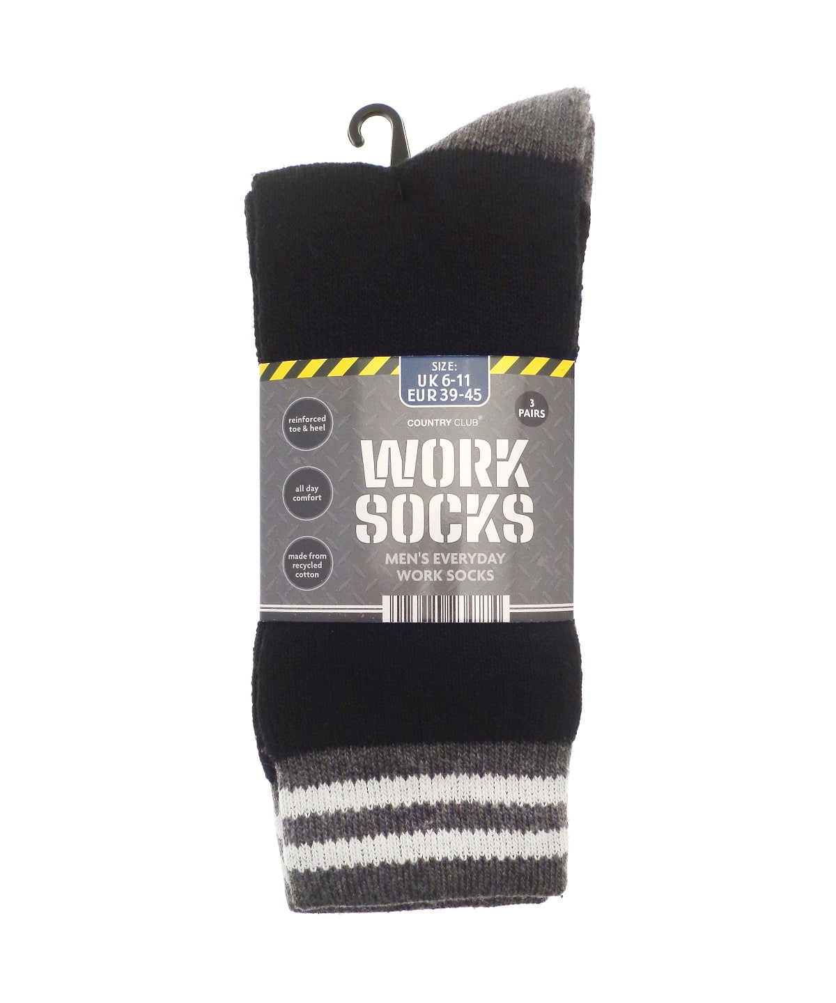 Ribbon Men’s 3-pack Work Socks (recycled Cotton) Garment – Custom Embroidered & Printed Socks