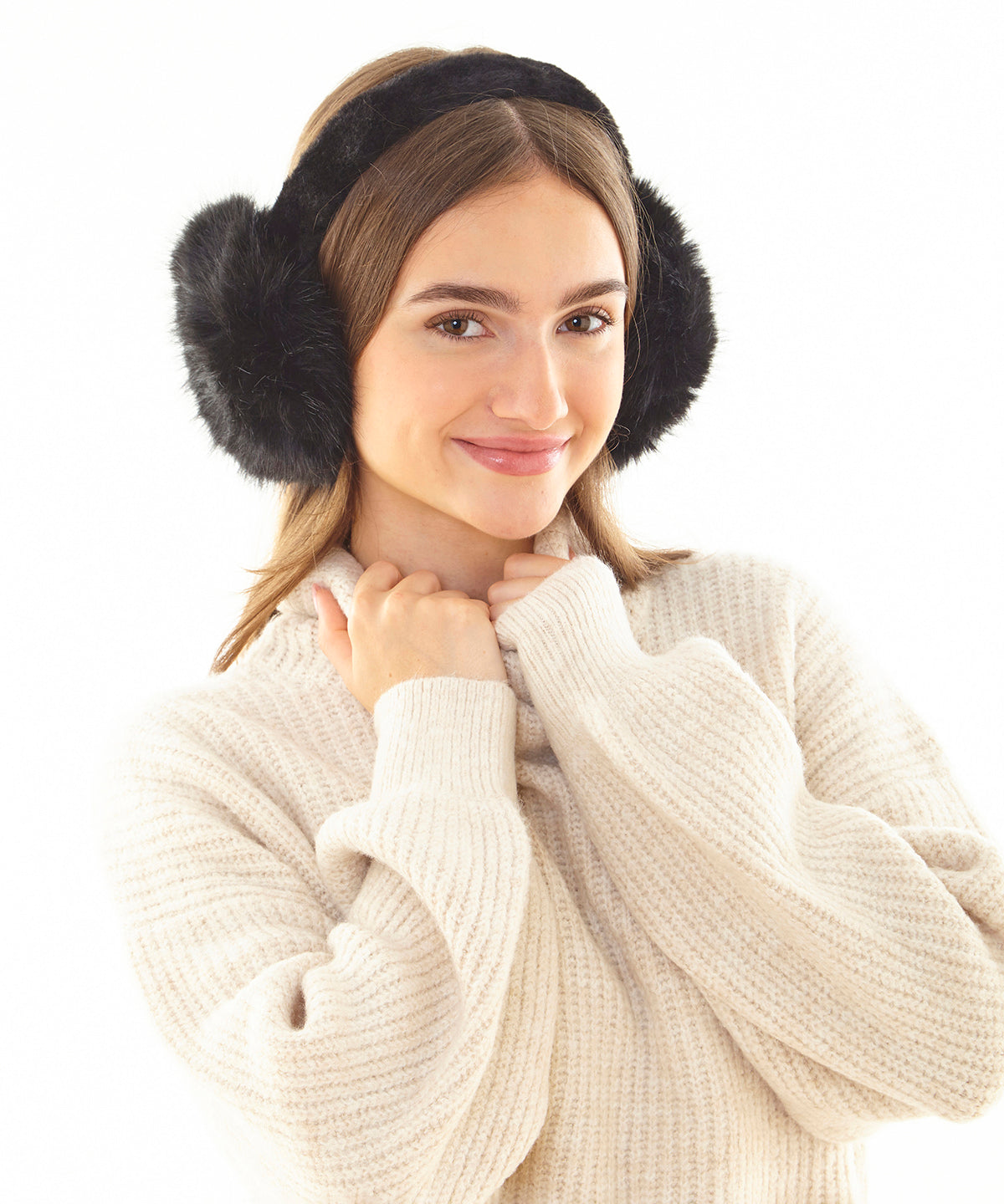 Ribbon Luxury Fur Ear Muffs Garment