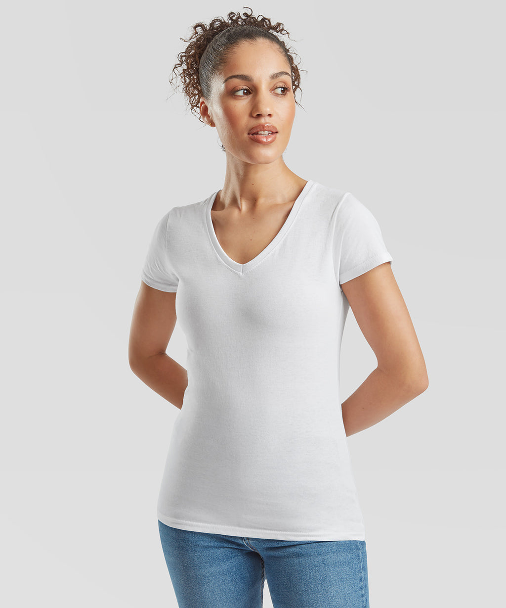 Fruit of the Loom Women's Valueweight V-neck T-Shirt