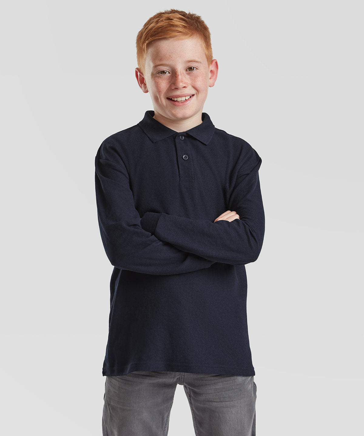 Fruit of the Loom Kids Long Sleeve 65/35 Polo Shirt