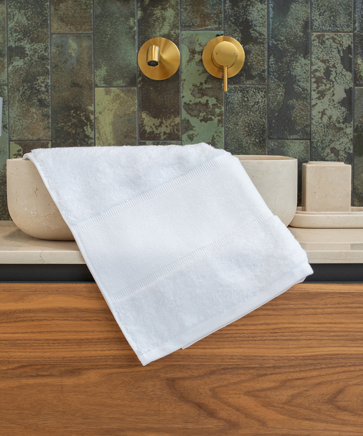 Towel City Organic Hand Towel with Printable Border Garment