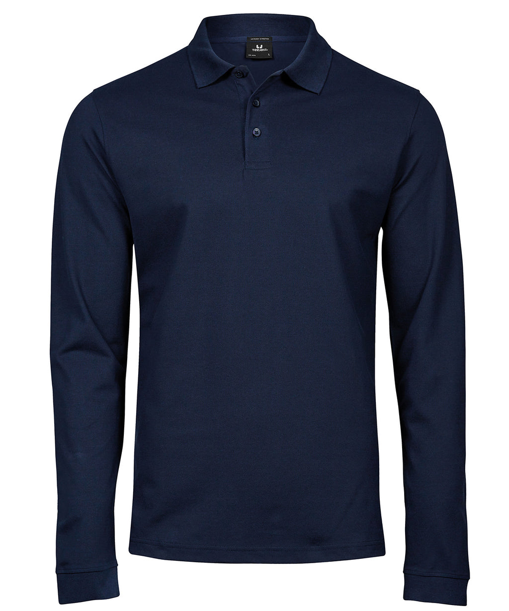 Tee Jays Luxury Stretch Long Sleeve Polo (1406) – Custom Embroidered & Printed Polo Shirts