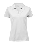 Tee Jays Women’s Luxury Stretch V-neck Polo (1409) – Custom Embroidered & Printed Polo Shirts