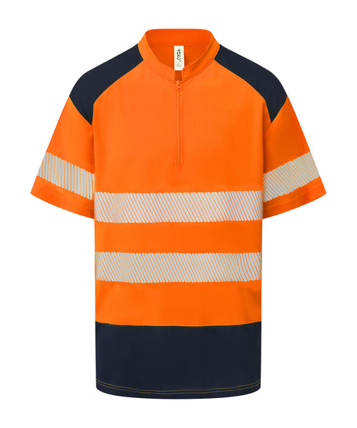 Yoko Hi-vis Mandarin Collar Zip Neck Comfort Trim Polo (HVJ230) – Custom Embroidered & Printed Polo Shirts