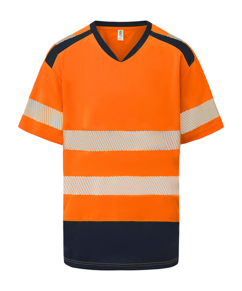 Yoko Hi-vis Mandarin Collar Comfort Trim T-shirt (HVJ430) – Custom Embroidered & Printed T-Shirts