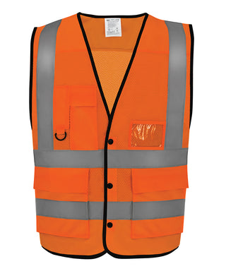 Yoko Hi-vis Superior Open Mesh Button Waistcoat (HVW860) Garment – Custom Embroidered & Printed Safety Vests